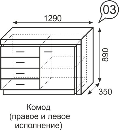 Комод Люмен №3