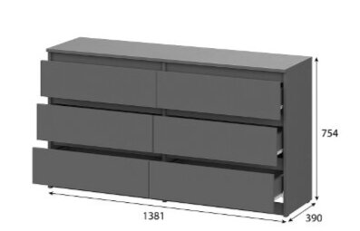 Комод с ящиками (1,38м) Денвер