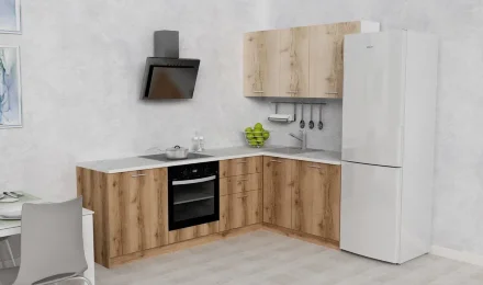 Модульная кухня АТР, дуб делано натуральный / дуб делано (240х160 см) 