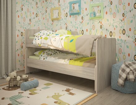 Кровать выкатная Радуга 1,9 м, ясень шимо